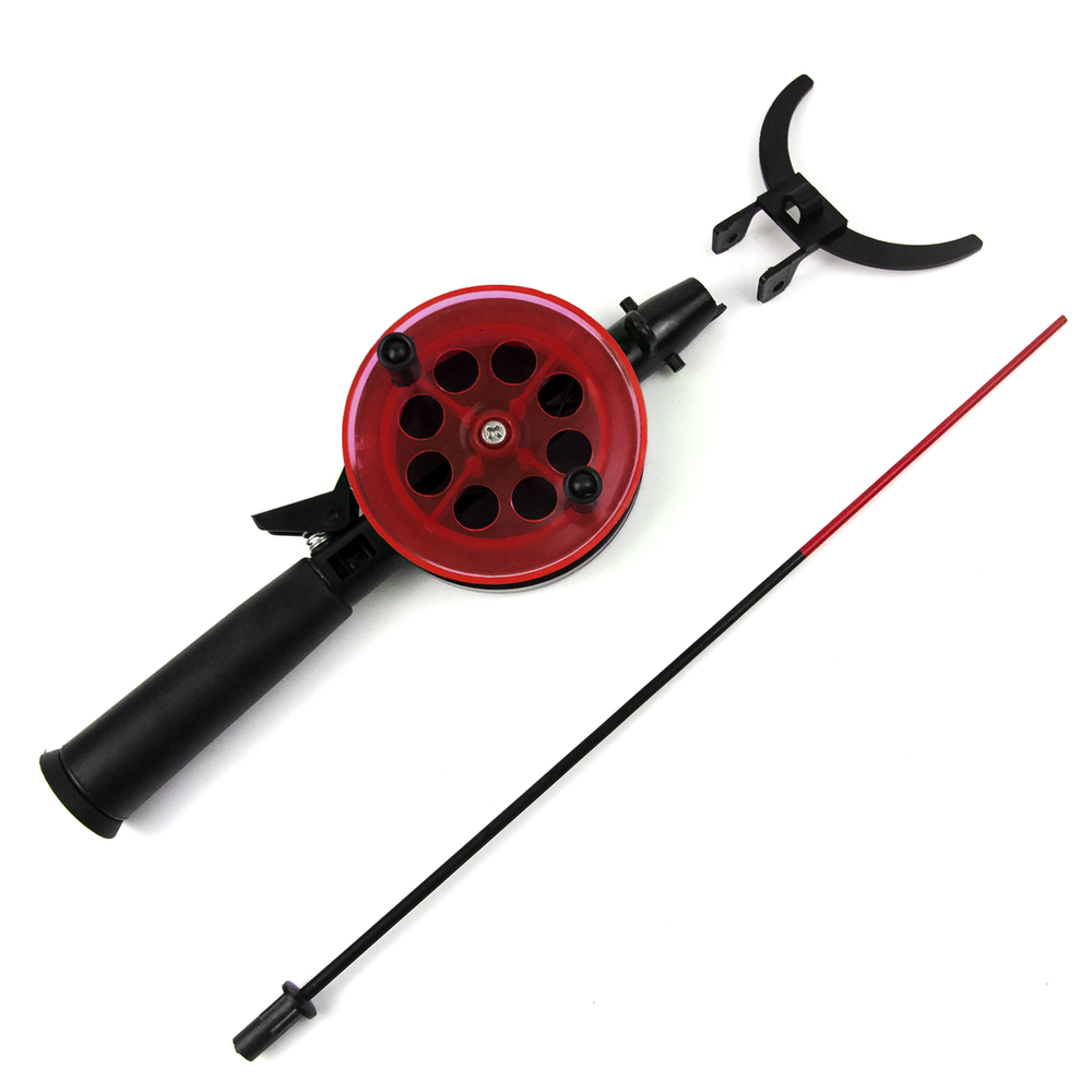 Зимняя удочка Три Кита Техно d-75, с пластиковой ручкой (хлыст стекловолокно), Красный