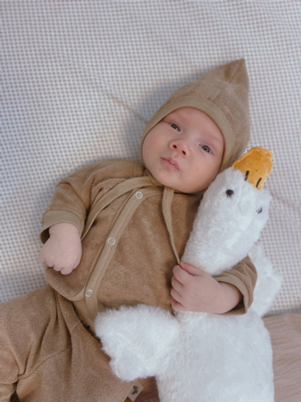 Махровый чепчик Гномик Светлый кофе RinaAmari