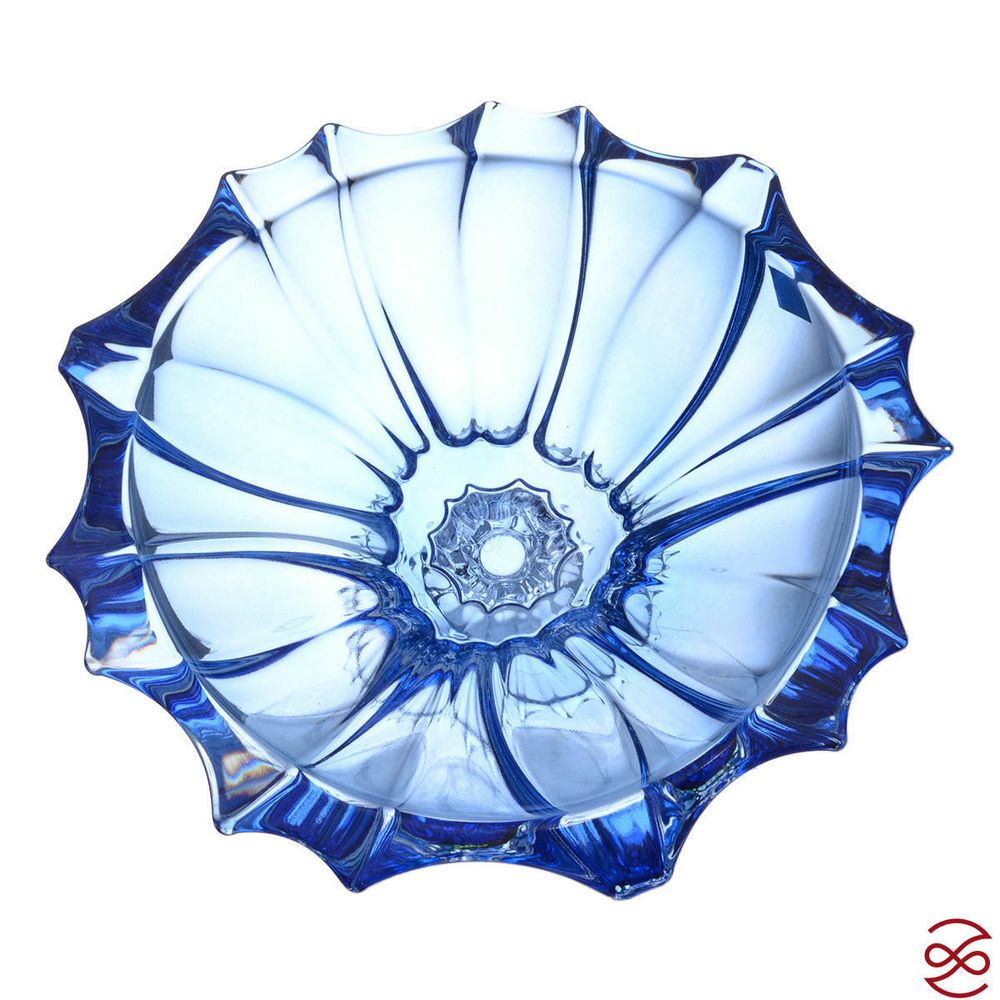 Фруктовница на ножке Aurum Crystal Plantica 33см Blue