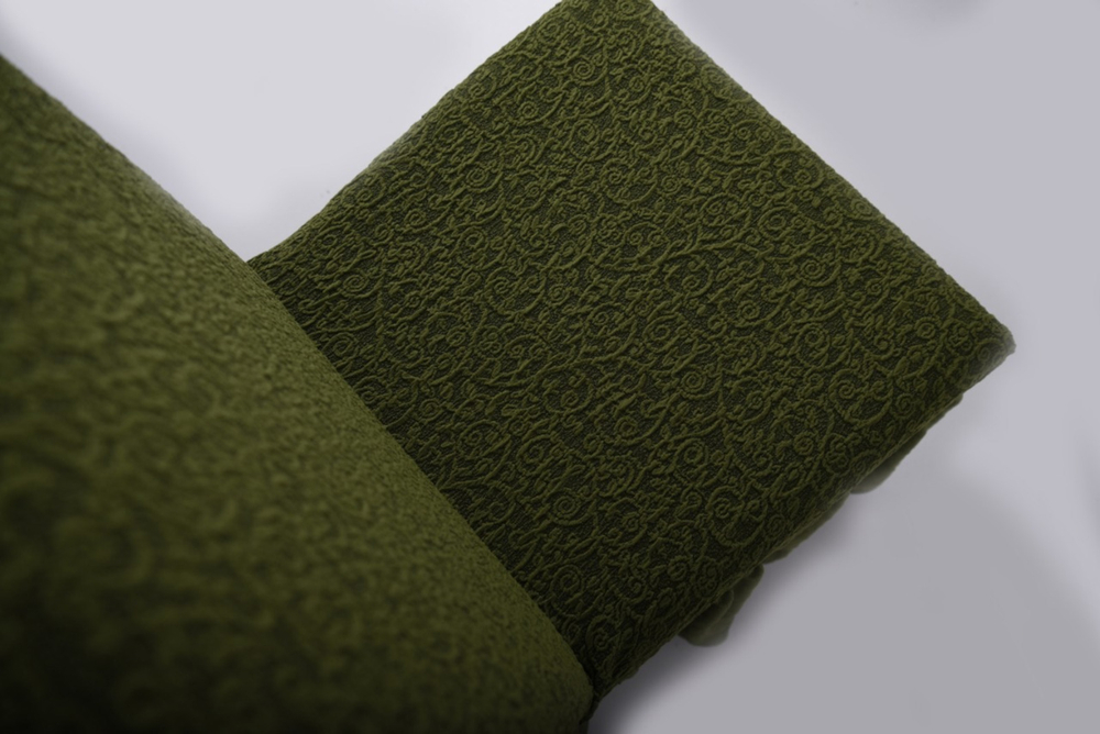 Чехол на стул с оборкой Жаккард, цвет Зеленый, Набор 2 шт.