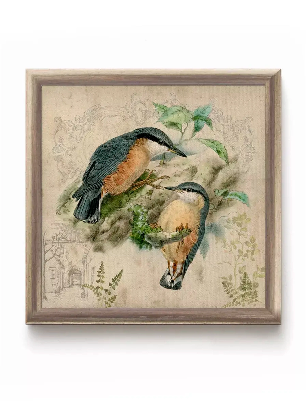 Картины на стену интерьерная на холсте 4 шт, 23*23 см