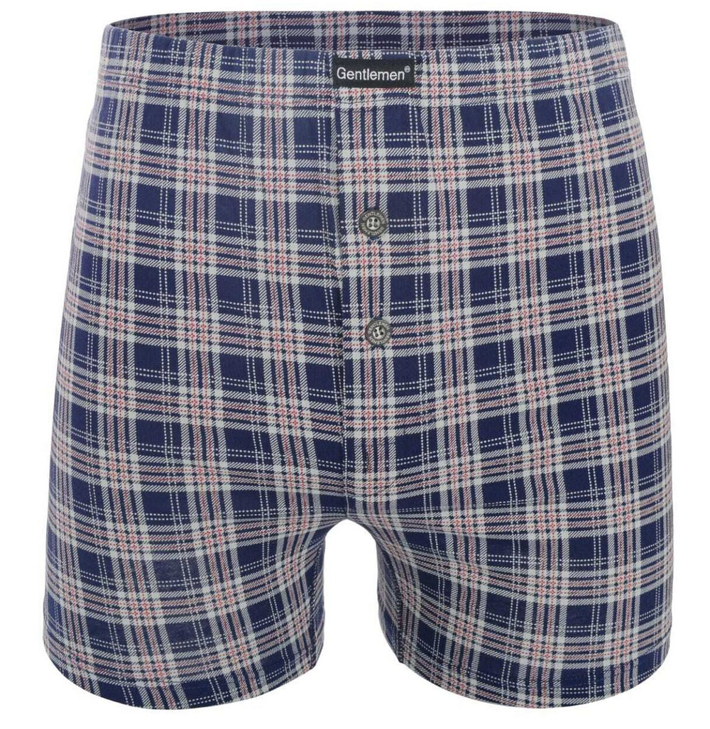 Трусы-боксеры свободного кроя в клетку (Размер: L) (Цвет: серый)