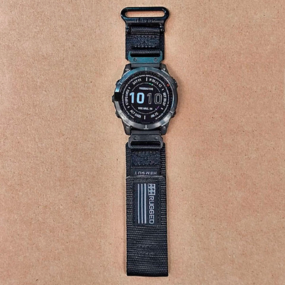 Нейлоновый ремешок Hemsut Rugged 22 мм для Garmin Fenix 7 6 5, Epix Gen 2 47mm, MARQ, Instinct, Forerunner(Черный)