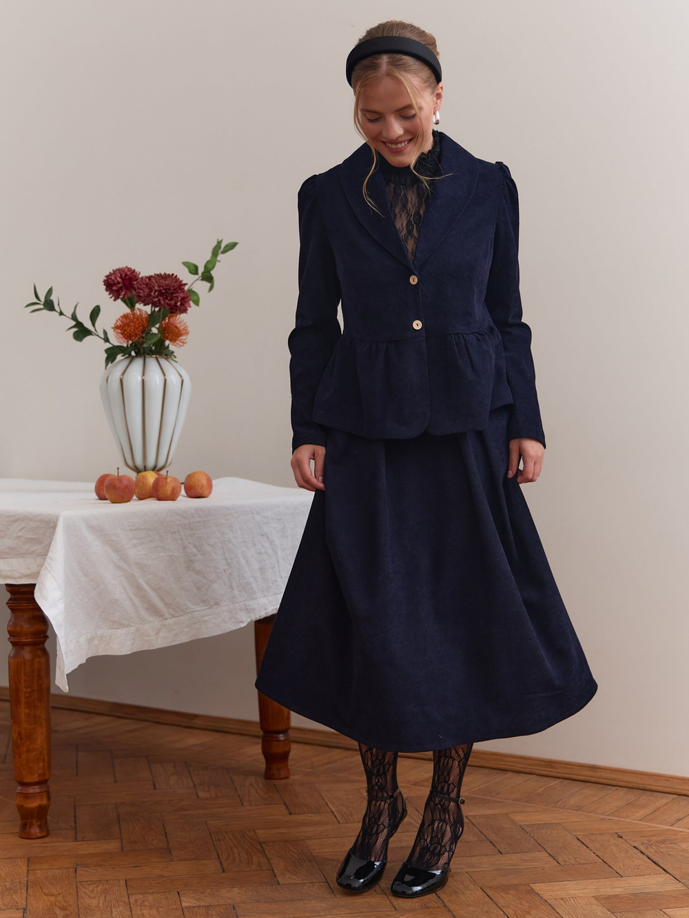 Юбка бохо вельветовая миди