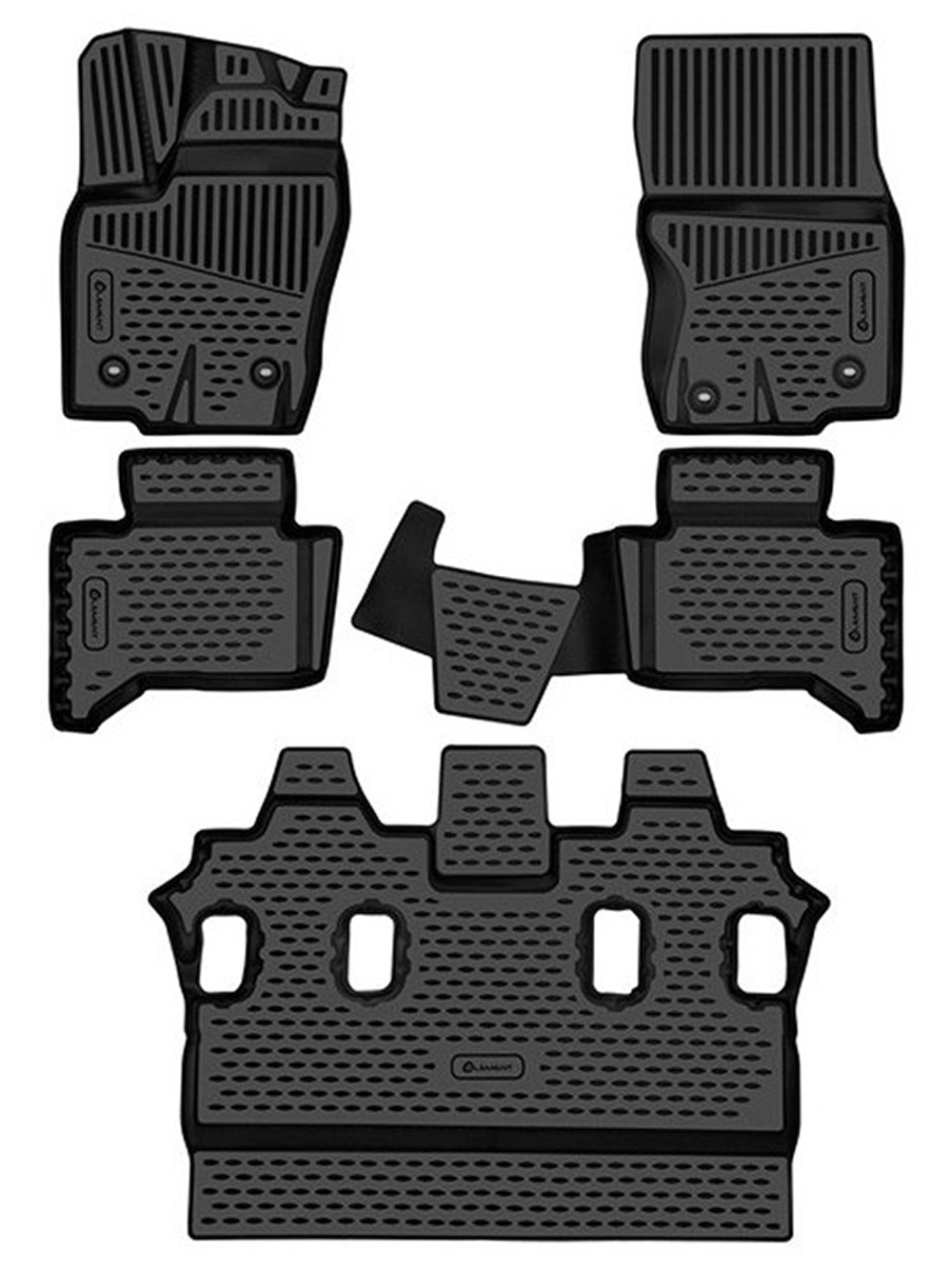 Коврики в салон для для TOYOTA Land Cruiser Prado (250) 2023 7 мест - 5 шт. (полиуретан) ELEMENT3DA70977210K