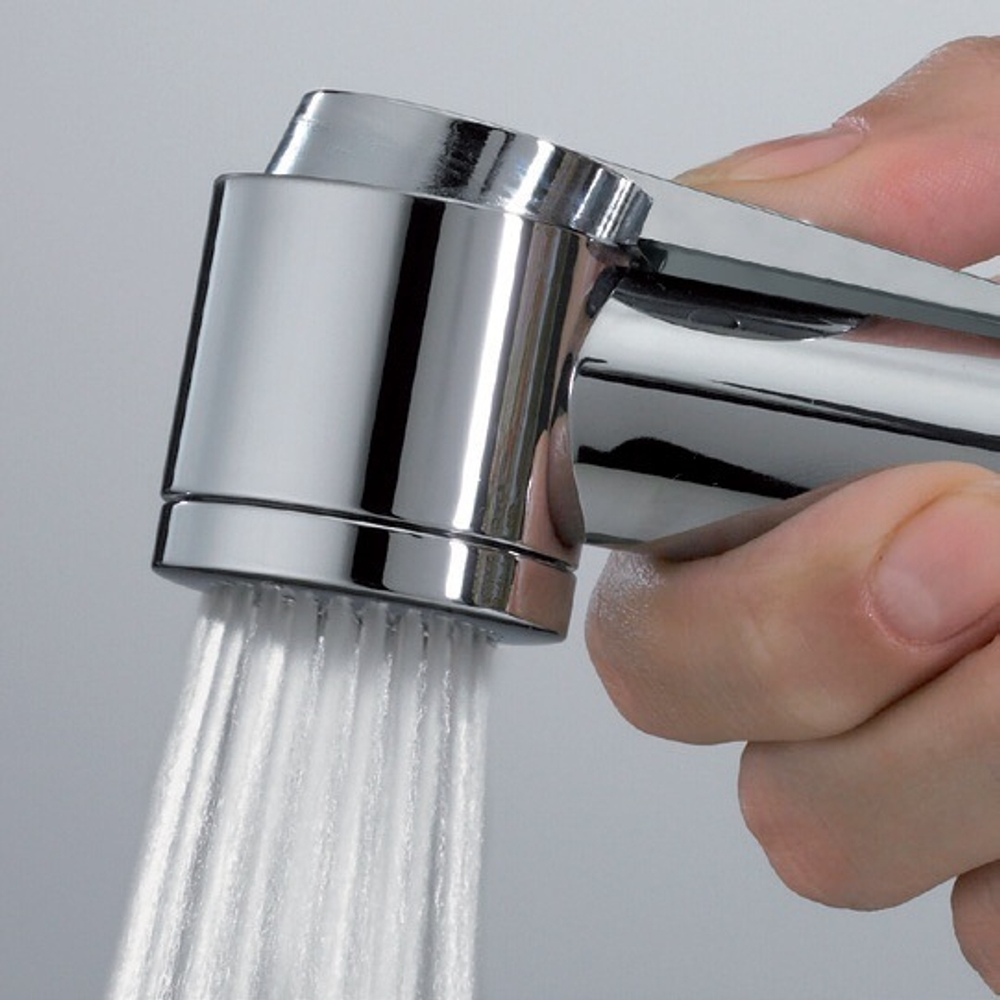 Bossini Paloma Flat душ гигиенический: смеситель прогрессивный с лейкой из ABS и клапаном подачи воды, шланг Lux 1250 мм, цвет хром