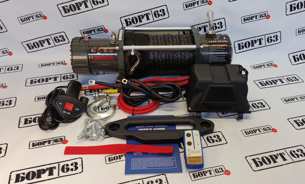 Лебедка электрическая 12000 lbs 12v кевларовый трос