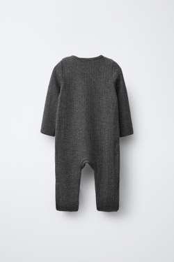 ZARA КОМБИНЕЗОН МЕЛАНЖ С ТРАНСФОРМИРУЮЩИМИСЯ НОЖКАМИ, АНТРАЦИТОВО-СЕРЫЙ