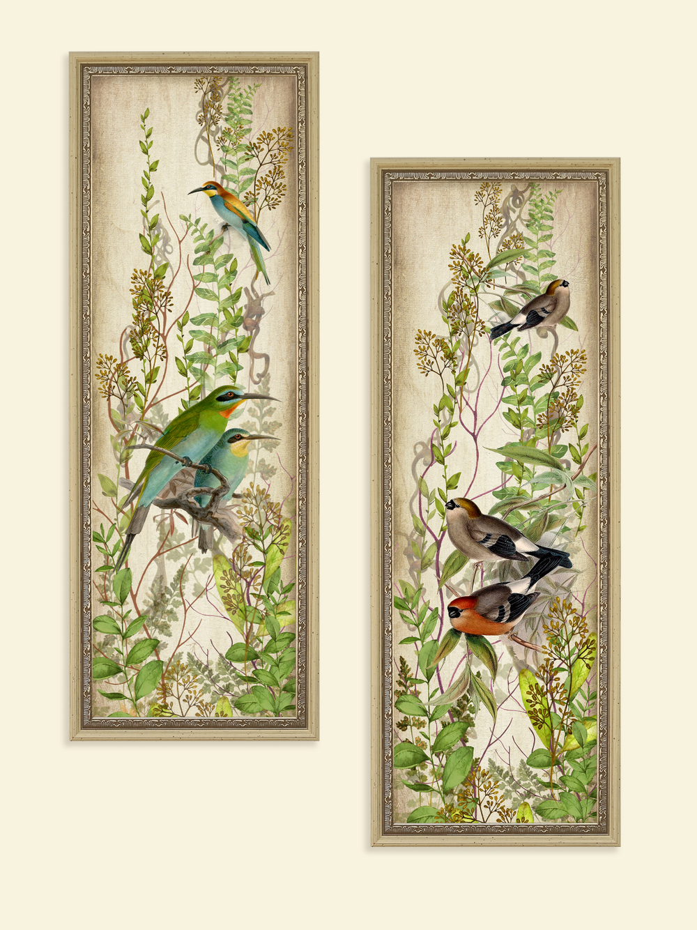 Картины на стену для интерьера в раме набор 2 шт 19*51 см