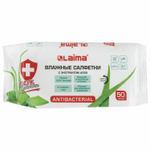 Салфетки влажные 50 шт. АНТИБАКТЕРИАЛЬНЫЕ с экстрактом алоэ LAIMA "Antibacterial" (12 штук в упаковке)