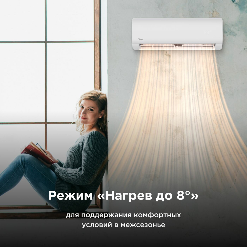 Настенная сплит-система Midea Paramount MSAG1-09HRN1-I/MSAG1-09HRN1-O, для помещений до 25 кв. м.