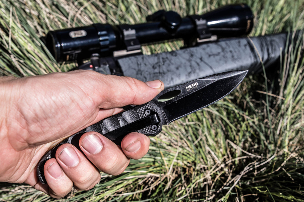 Складной нож Hero 440C Black Titanium