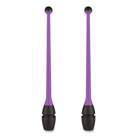 Булавы для худ. гимнастики INDIGO, IN018-VB, 41 см, пластик, каучук, в компл. 2шт, фиолет-черный