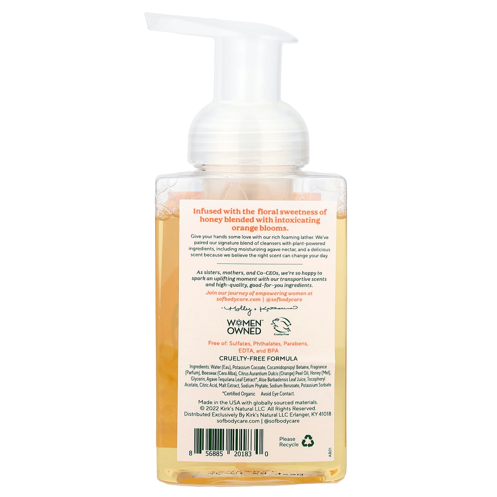 SoF, Пенка для мытья рук, цветок апельсин и мед, 8 ж. унц. (236 мл)
