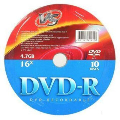 Диск VS DVD-R 4,7GB 16x Shrink/10