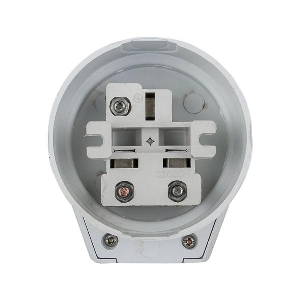 Разъем РШ-ВШ 32А 250В 2P+PE (ОУ) пластиковый бел. EKF PROxima