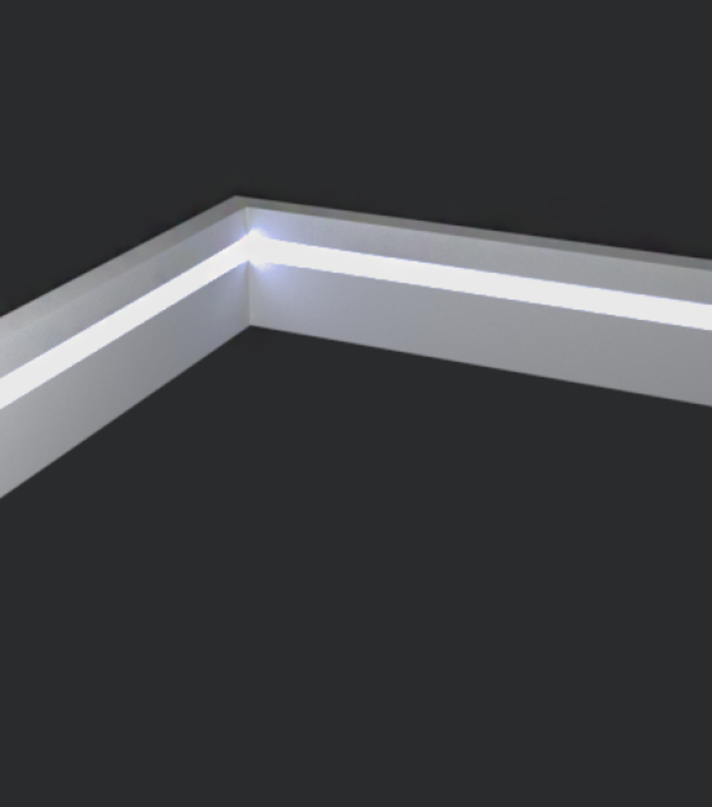 Плинтус МДФ EVROWOOD, PN 021 LED, Белый