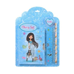 Блокнот детский Basir на замке, с карандашом, линейкой и ластиком, формат А6, серия "Девочка", переплет 7БЦ, 15*11 см, 48 листов, 4 цвета ассорти