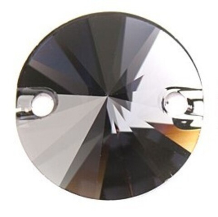 Стразы "Сваровски" 10 мм, кристалл  графитовый (graphite 253), 1 шт