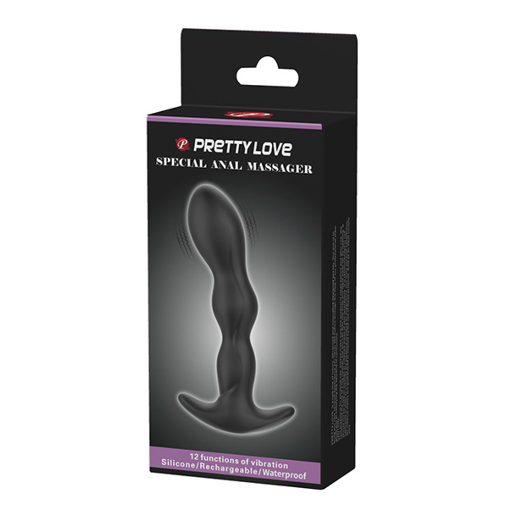 Черный массажер простаты 14,5см Pretty Love Special Anal Massager BI-040068