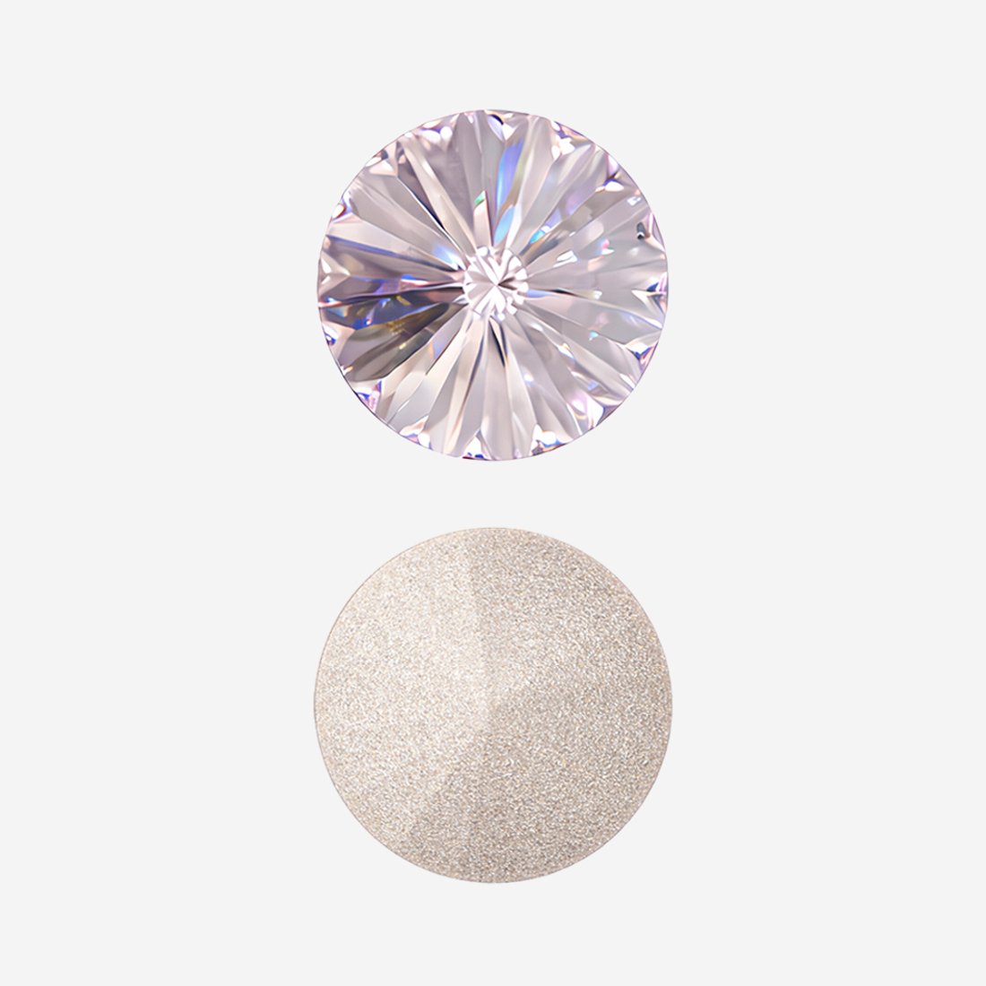 Кристалл Риволи (Rivoli), оттенок "Светло-розовый"/"Light Rose", 12мм.