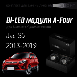 Светодиодные линзы Statlight A-Four Bi-LED линзы для фар Jac S5 2013-2019, комплект билинз, 2 шт