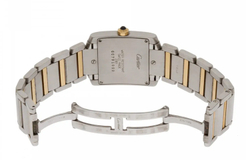 CARTIER TANK DE Quartz Movement 30m Water Resistance Women"s Watch Watch 25mm Gold Dial Stainless Steel Case