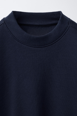 ZARA ОДНОТОННАЯ ТОЛСТОВКА, МОРСКОЙ СИНИЙ