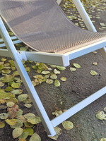 Кресло-шезлонг текстиленовое складное Magnani Sdraio, серебристый, серо-коричневый