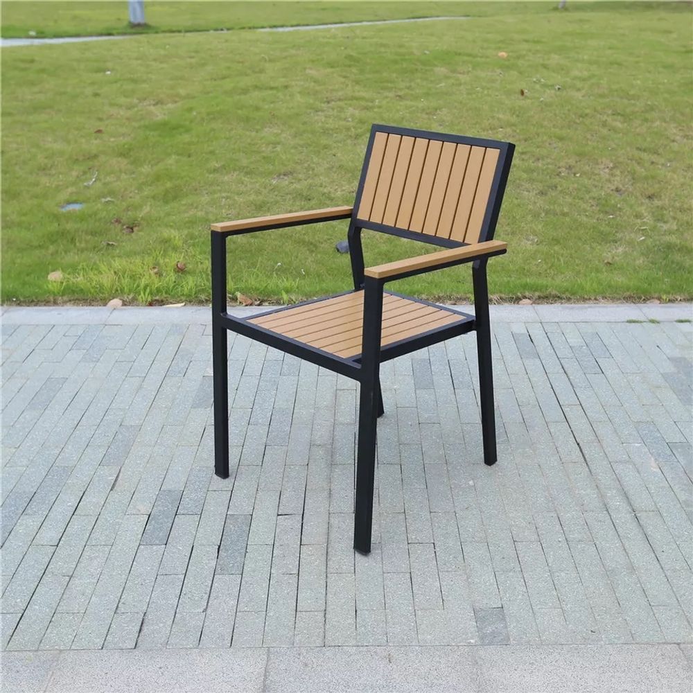 Алюминиевое кресло из ДПК ПОЛИВУД-2 «POLYWOOD-2» цвет тик арт.1041