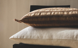 Zara Home наволочка декоративная из хлопка, коричневый, в полоску, 40x60 см