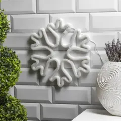 Неоновая вывеска Снежинка 30 см., батарейки ААх3, USB, белый, Luazon Lighting (7989805)