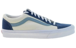 Vans Style 36 Blueberry Soft Drink Lightweight Anti-Slip Low Panel Shoes White and Blue