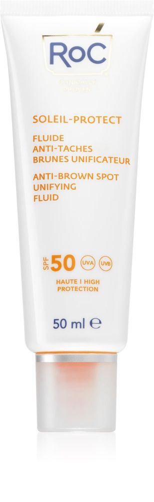 RoC легкая защитная жидкость для обесцвечивания SPF 50 Soleil Protexion+ Anti Brown Spots Unifying Fluid