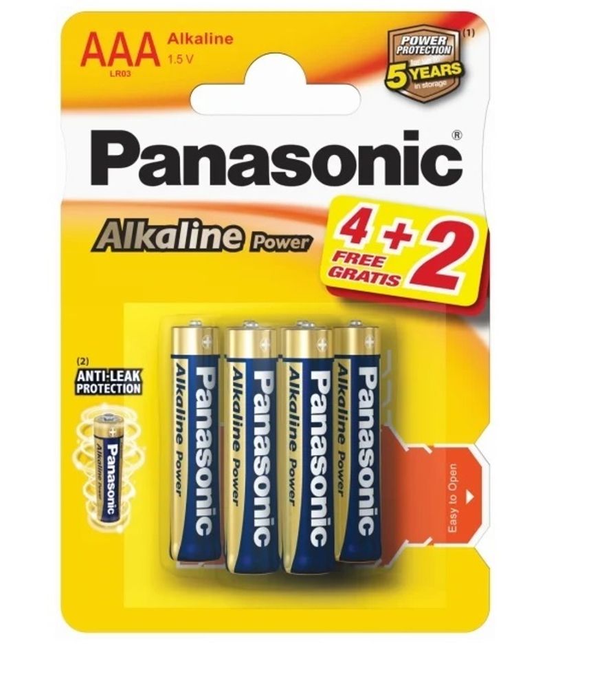 Батарейки Panasonic Alkiline power AAA щелочные 6 шт