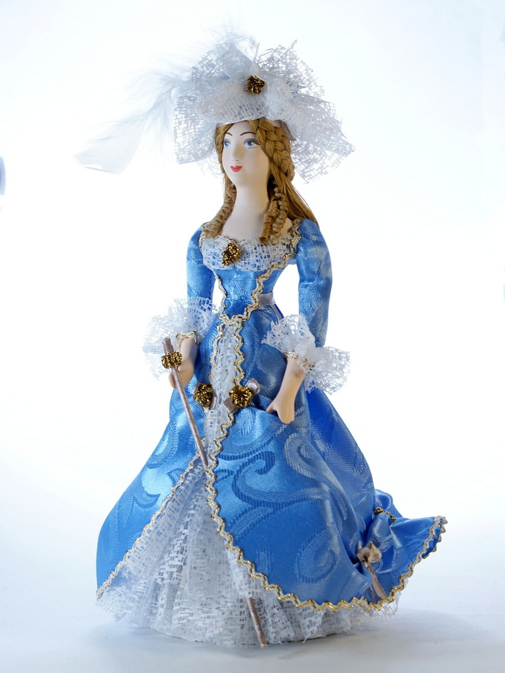 Кукла фарфоровая Дама с тростью