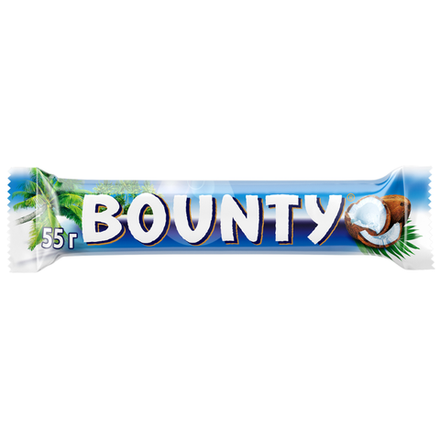 Батончик шоколадный BOUNTY C мякотью кокоса 55 гр