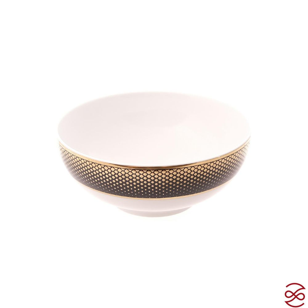 Набор салатников Falkenporzellan Deluxe Shape - Rio Black Gold 13 см (6 шт)