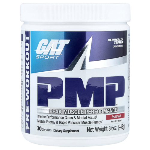 GAT, PMP™, предтренировочный комплекс, со вкусом фруктового пунша, 243 г (8,6 унции)