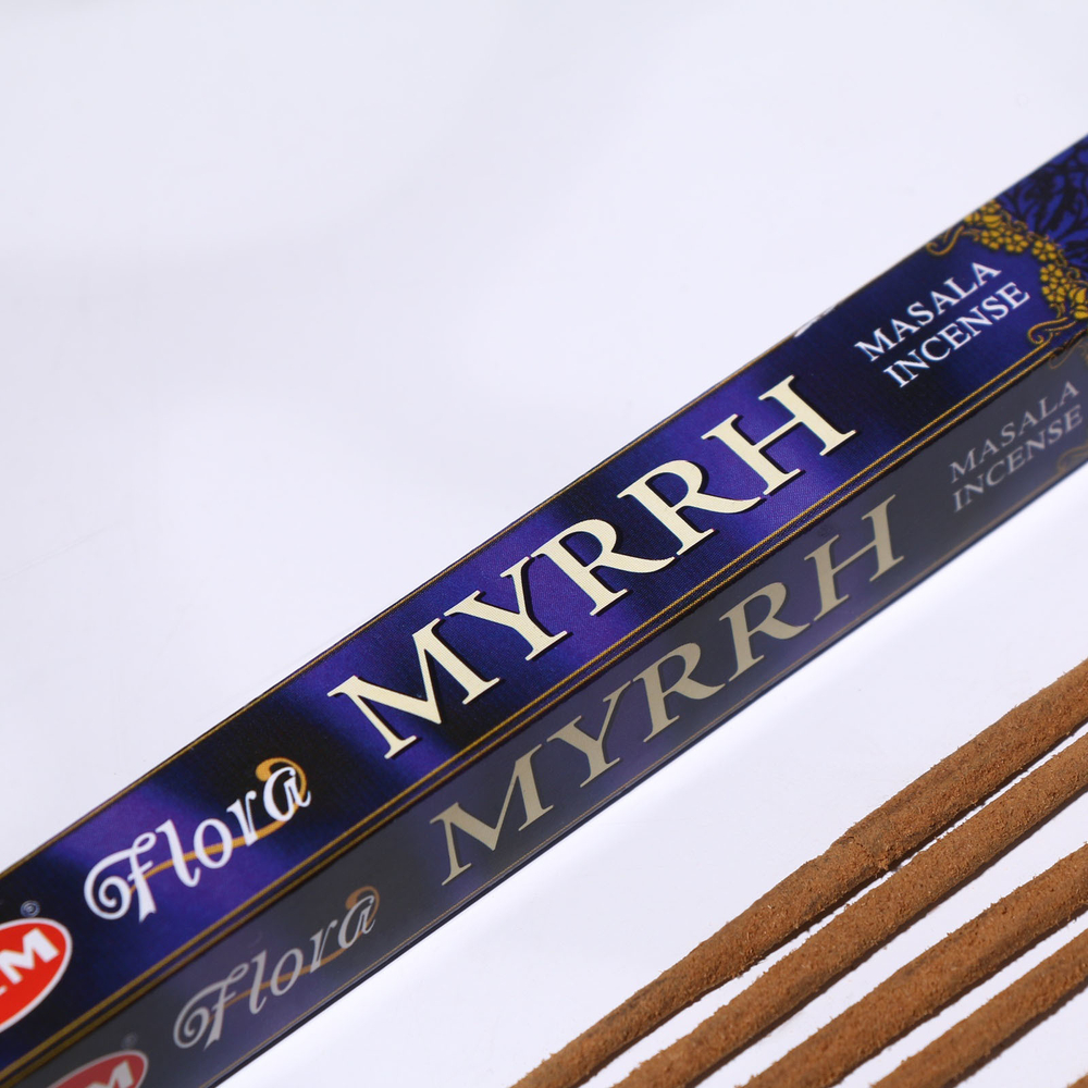 Благовония HEM "Flora Masala Myrrh. Мирра", 8 палочек в упаковке, четырёхгранник