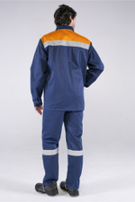 Костюм Стандарт СОП (тк.Смесовая,210) брюки, т.синий/оранжевый