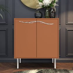 Комод Арт Колор matte Стайл Сильвер с 2 полками Томленый оранжевый матовый