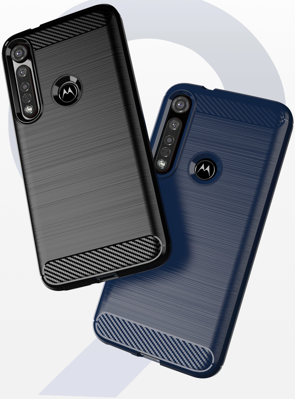 Чехол для Motorola Moto G8 plus цвет Black (черный), серия Carbon от Caseport