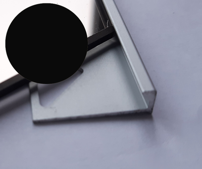 Алюминиевый Г- образный профиль для покрытий малой толщины чёрный TR