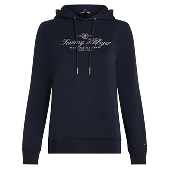 Женская Кофта теннисная Tommy Hilfiger Regular Hilfiger Script Hoodie - небесный