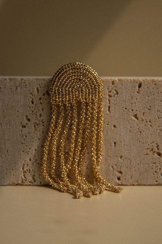 Моносерьга с цепочками из бисера / Beaded Breakfast