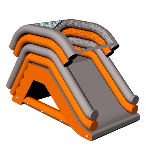 Надувная герметичная водная горка «АкваДрайв PRO» ПВХ: 0,9 мм 4*2*3,2 м