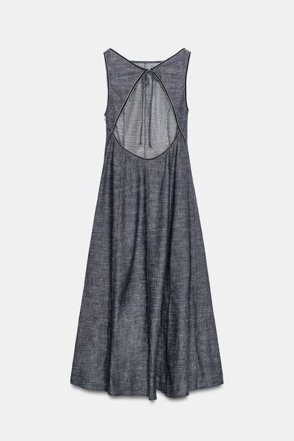 ZARA ПЛАТЬЕ МИДИ С ОТКРЫТОЙ СПИНОЙ, ИНДИГО