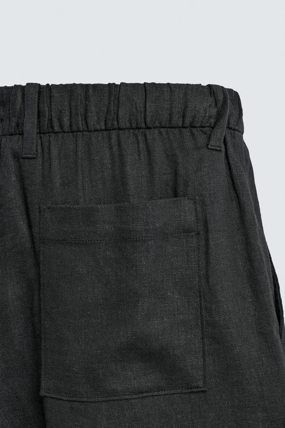 ZARA ШОРТЫ RELAXED FIT ИЗ ЛЬНА И ВИСКОЗЫ, ЧЕРНЫЙ