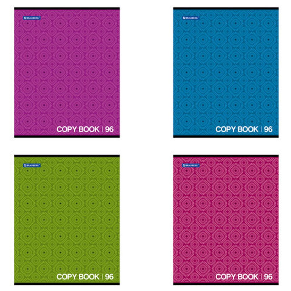 Тетрадь А5, 96 л., BRAUBERG ЭКО, клетка, обложка картон, МОНОХРОМ 2, 402055, 4шт